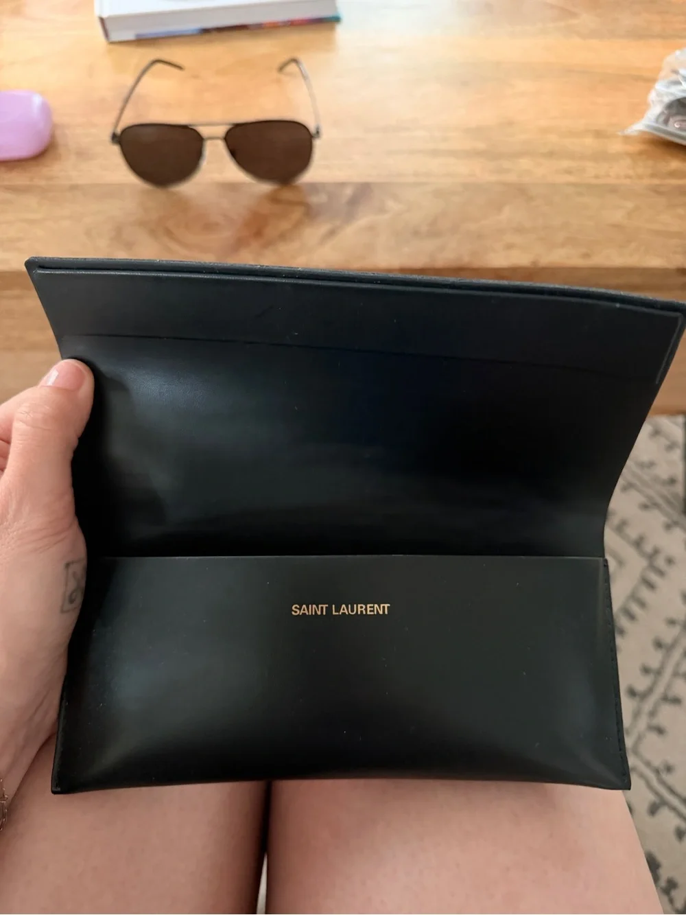 Saint Laurent Men's Black Aviator Sunglasses - Classic Metal Frame